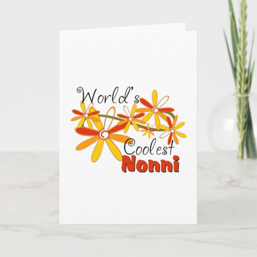 Cartes Pour Fêtes Annuelles Floral World's Coolest Nonni (Devant)