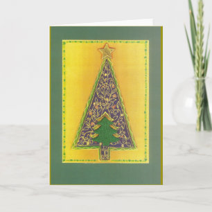 CARTES POUR FÊTES ANNUELLES FLORALER ARBRE DE NOËL AVEC L'ARBRE DE NOËL VERT