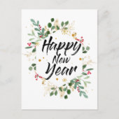 Cartes Pour Fêtes Annuelles Flore de feuillage d'or | Nouvel An Red Berry (Devant)