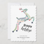 Cartes Pour Fêtes Annuelles Flore de rennes | Poinsettia Pine Bough Happy (Devant)