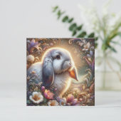 Cartes Pour Fêtes Annuelles Flore Pastel Printemps Lop Bunny Earl (Debout devant)