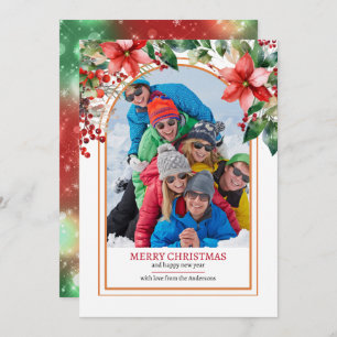 Cartes Pour Fêtes Annuelles Flore verte Créez votre propre photo personnalisée