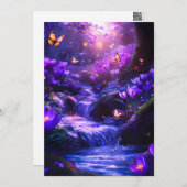 Cartes Pour Fêtes Annuelles Flores en cascade de lavande de minuit (Devant / Derrière)