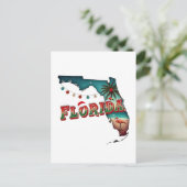 Cartes Pour Fêtes Annuelles Floride Christmas State Map Illustration Holida (Debout devant)