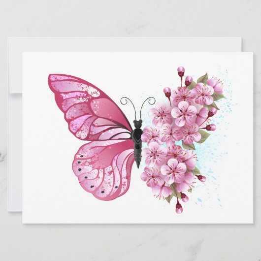 Cartes Pour Fêtes Annuelles Flower Butterfly (Devant)
