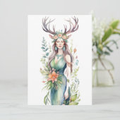 Cartes Pour Fêtes Annuelles Flower Goddess Ostara Spring Equinox Sabbat (Debout devant)