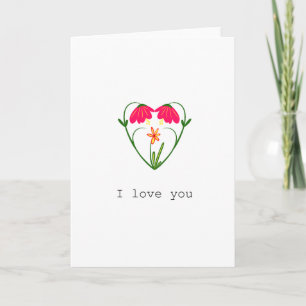 Cartes Pour Fêtes Annuelles Flower Heart Valentine's Day Holiday Card
