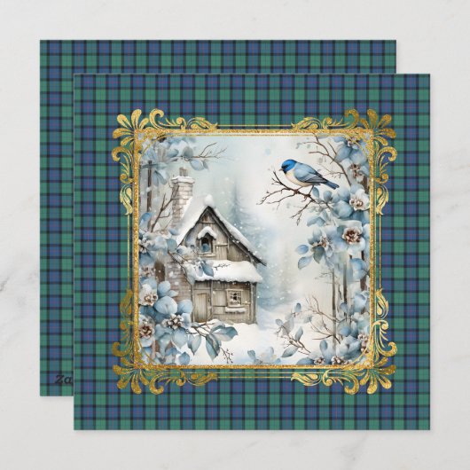 Cartes Pour Fêtes Annuelles Flower of Scotland Scottish Tartan Christmas (Devant / Derrière)