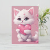 Cartes Pour Fêtes Annuelles Fluffy White Love Kitten (Debout devant)