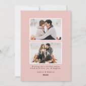 Cartes Pour Fêtes Annuelles Flûtes de neige modernes Blu rose photo (Dos)