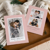 Cartes Pour Fêtes Annuelles Flûtes de neige modernes Blu rose photo