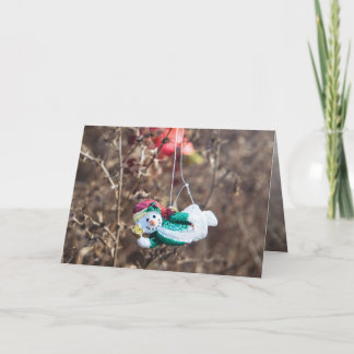 Cartes Pour Fêtes Annuelles Flying SnowMan