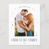 Foi Amour Famille Arc moderne Noël Bleu