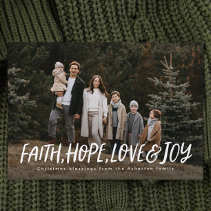 Cartes Pour Fêtes Annuelles Foi espoir amour joie religieuse photo de Noël