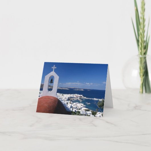 Cartes Pour Fêtes Annuelles Folded Santorini Holiday Card (Devant)