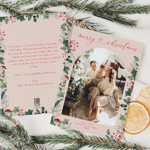 Cartes Pour Fêtes Annuelles Foliage botanique 1 Arche photo familiale Noël