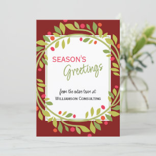 Cartes Pour Fêtes Annuelles Foliage botanique des baies rouges sur mesure Gree
