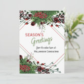 Cartes Pour Fêtes Annuelles Foliage botanique des baies rouges sur mesure Gree (Debout devant)