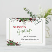 Cartes Pour Fêtes Annuelles Foliage botanique des baies rouges sur mesure Gree (Debout devant)