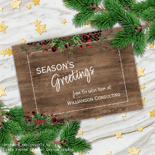 Cartes Pour Fêtes Annuelles Foliage botanique des baies rouges sur mesure Gree