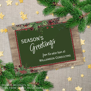 Cartes Pour Fêtes Annuelles Foliage botanique des baies rouges sur mesure Gree