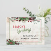 Cartes Pour Fêtes Annuelles Foliage botanique des baies rouges sur mesure Gree (Debout devant)