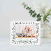 Cartes Pour Fêtes Annuelles Foliage de Noël moderne et Berries Botanique (Debout devant)