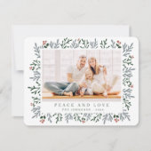 Cartes Pour Fêtes Annuelles Foliage de Noël moderne et Berries Botanique (Devant)