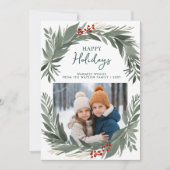 Cartes Pour Fêtes Annuelles Foliage d'hiver Verdure Joyeuses vacances Photo (Devant)