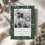 Cartes Pour Fêtes Annuelles Folio d'hiver de Noël Photo famille à deux faces<br><div class="desc">Cartes de Noël vintage Classic à deux faces avec motif de feuillage d'hiver à la sauge foncée avec photo de famille personnalisée et messages de vacances.</div>
