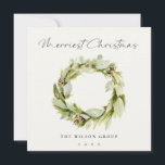 Cartes Pour Fêtes Annuelles Folio Wreath Winter Merriest Christmas Logo<br><div class="desc">Si vous avez besoin d'une personnalisation supplémentaire,  n'hésitez pas à m'envoyer un message sur yellowfebstudio@gmail.com .</div>