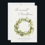 Cartes Pour Fêtes Annuelles Folio Wreath Winter Merriest Christmas Logo<br><div class="desc">Si vous avez besoin d'une personnalisation supplémentaire,  n'hésitez pas à m'envoyer un message sur yellowfebstudio@gmail.com .</div>