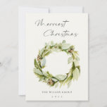Cartes Pour Fêtes Annuelles Folio Wreath Winter Merriest Christmas Logo<br><div class="desc">Si vous avez besoin d'une personnalisation supplémentaire,  n'hésitez pas à m'envoyer un message sur yellowfebstudio@gmail.com .</div>