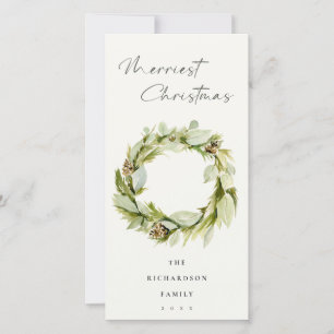 Cartes Pour Fêtes Annuelles Folithe vert Wreath d'hiver Joyeux Noël