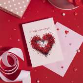 Cartes Pour Fêtes Annuelles Folle amoureuse | Cœur floral | Texte personnalisé