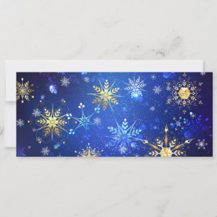 Cartes Pour Fêtes Annuelles Fond bleu de Noël avec flocons d'or