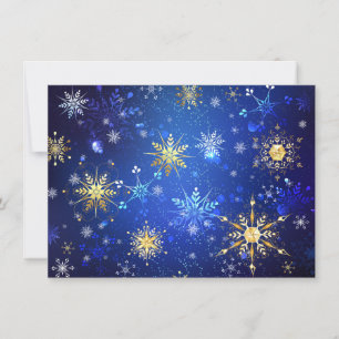 Cartes Pour Fêtes Annuelles Fond bleu de Noël avec flocons d'or