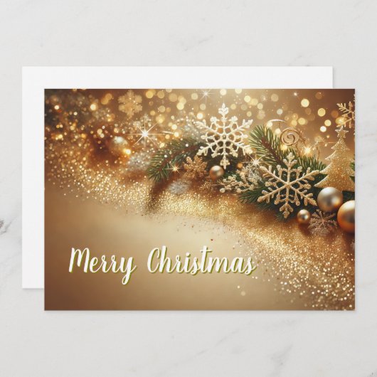 Cartes Pour Fêtes Annuelles Fond de Noël luxueux avec Bokeh doré (Devant / Derrière)