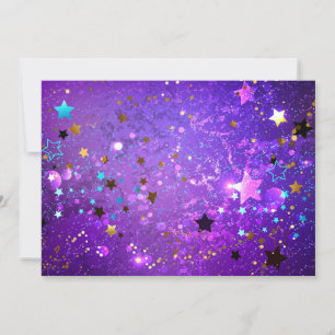 Cartes Pour Fêtes Annuelles Fond en feuille de pourpre avec des étoiles