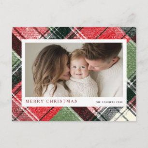 Cartes Pour Fêtes Annuelles Fond tartan à carreaux de Noël joyeux