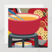 Cartes Pour Fêtes Annuelles Fondue de fromage (Devant / Derrière)