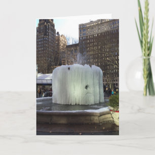 Cartes Pour Fêtes Annuelles Fontaine de glace gelée Bryant Park New York City