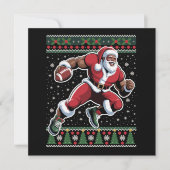 Cartes Pour Fêtes Annuelles Football afro-américain Père Noël Noël laid (Devant)