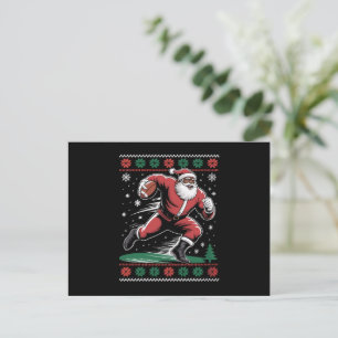 Cartes Pour Fêtes Annuelles Football afro-américain Père Noël Noël laid