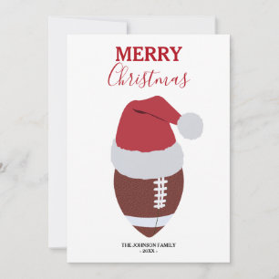 Cartes Pour Fêtes Annuelles Football de Noël Gridiron Ball Nom personnalisé
