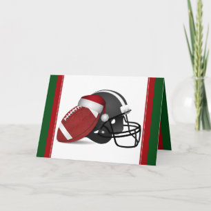 Cartes Pour Fêtes Annuelles Football Et Casque De Noël