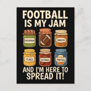 Cartes Pour Fêtes Annuelles Football Is My Jam - Jeu Jour Fun Design