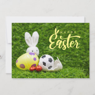 Cartes Pour Fêtes Annuelles Football Pâques joueur de voeux avec balle