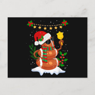 Cartes Pour Fêtes Annuelles Football Snowman Santa Hat Joyeux Noël