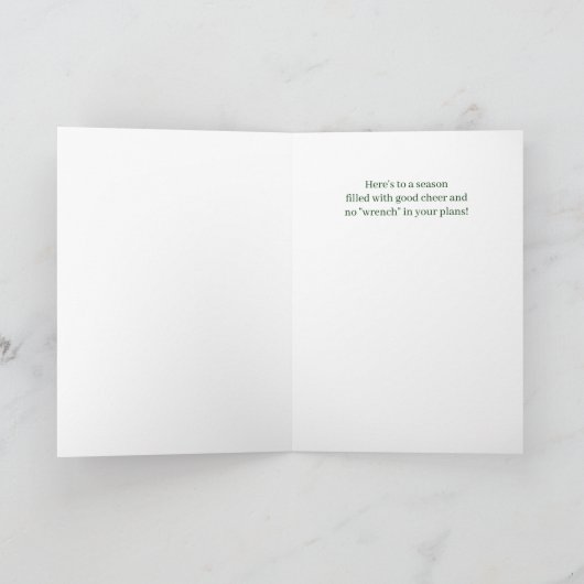 Cartes Pour Fêtes Annuelles for Auto Mechanic Wrench Themed Business Cheer (Intérieur)